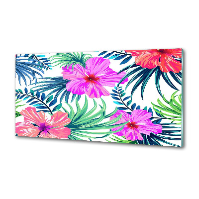 Kitchen splashback Hawaiian flowers