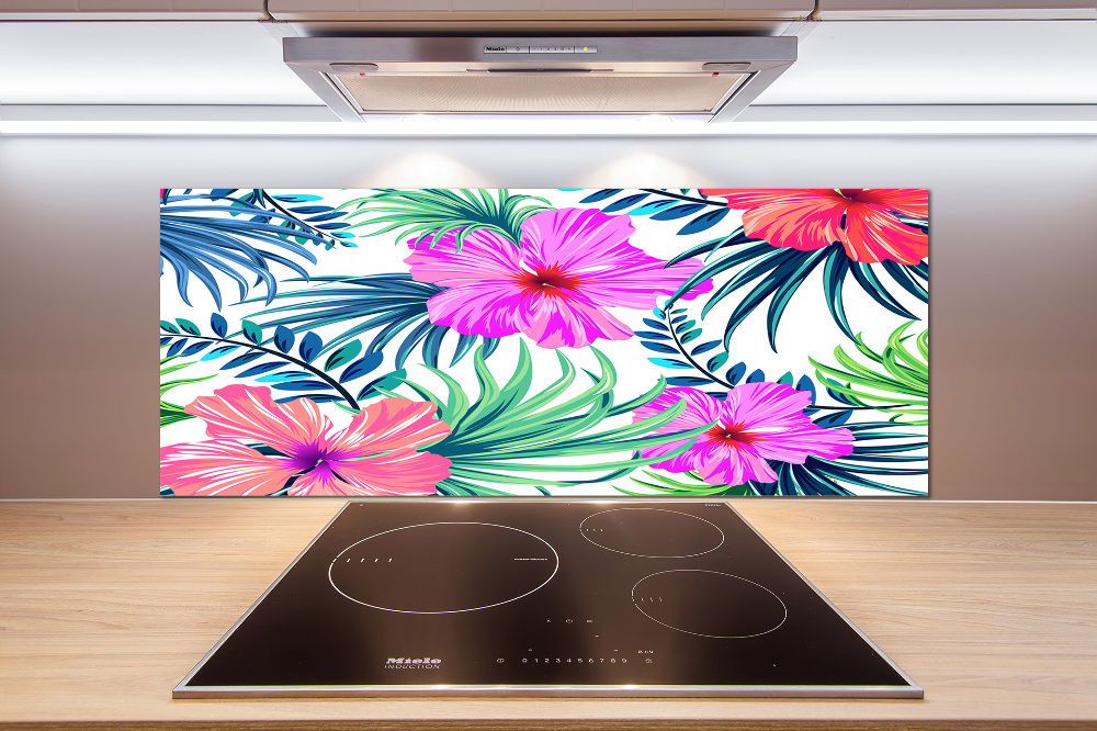 Kitchen splashback Hawaiian flowers