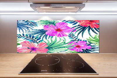 Kitchen splashback Hawaiian flowers