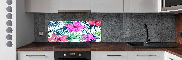 Kitchen splashback Hawaiian flowers