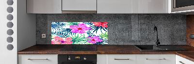 Kitchen splashback Hawaiian flowers