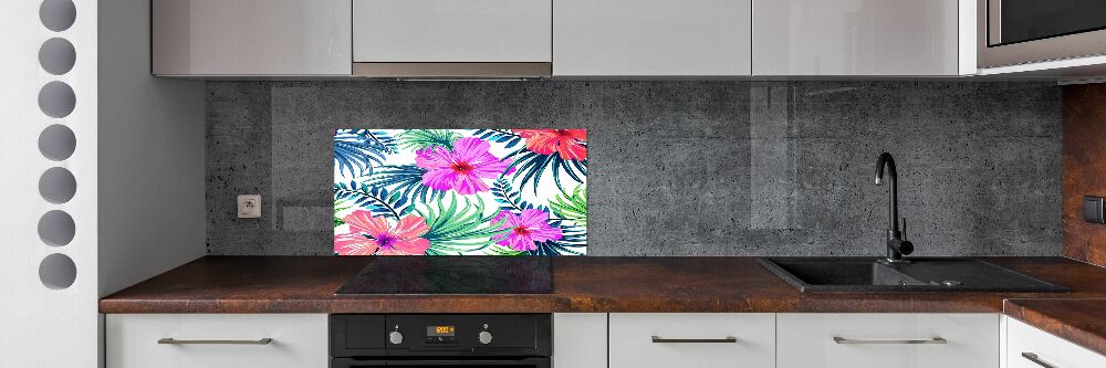 Kitchen splashback Hawaiian flowers