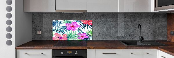 Kitchen splashback Hawaiian flowers