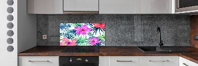 Kitchen splashback Hawaiian flowers