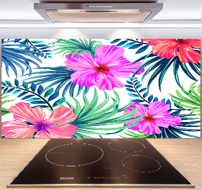 Kitchen splashback Hawaiian flowers