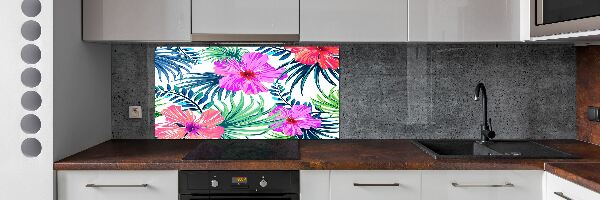 Kitchen splashback Hawaiian flowers