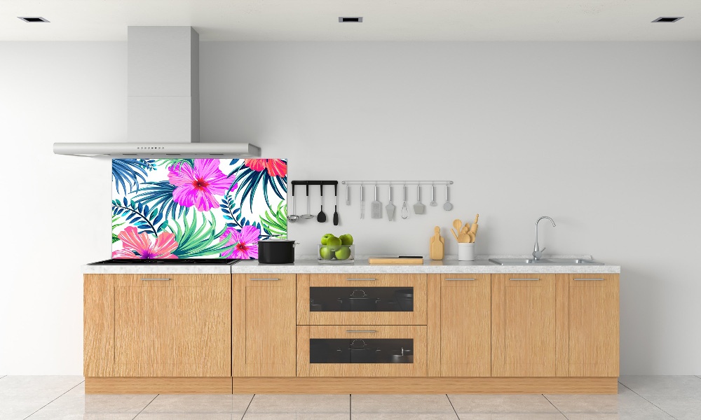 Kitchen splashback Hawaiian flowers