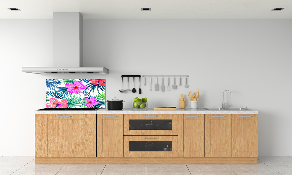 Kitchen splashback Hawaiian flowers