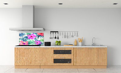 Kitchen splashback Hawaiian flowers