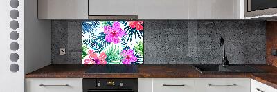 Kitchen splashback Hawaiian flowers