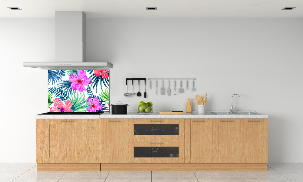 Kitchen splashback Hawaiian flowers