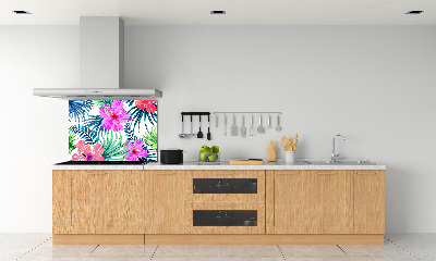 Kitchen splashback Hawaiian flowers