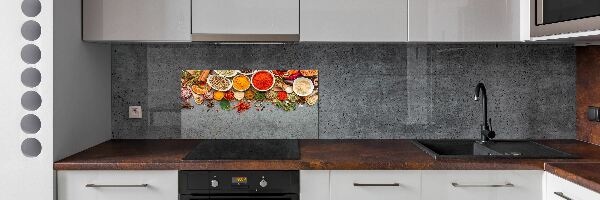 Glass splashback A mixture of spices