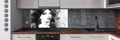 Kitchen wall panels Woman Portrait