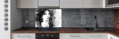 Kitchen wall panels Woman Portrait