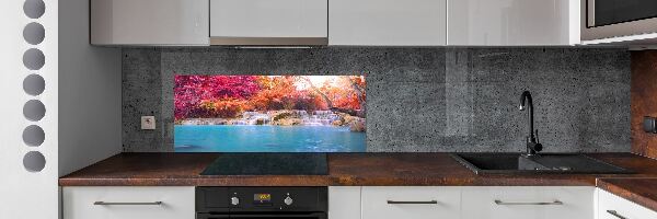 Cooker splashback Waterfall in the forest