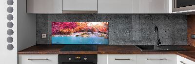 Cooker splashback Waterfall in the forest