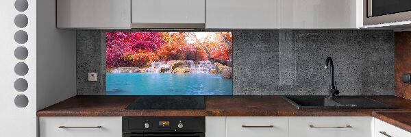 Cooker splashback Waterfall in the forest