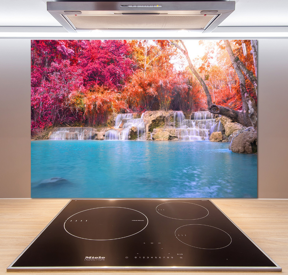 Cooker splashback Waterfall in the forest