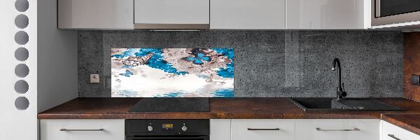 Cooker splashback Flowers and butterflies