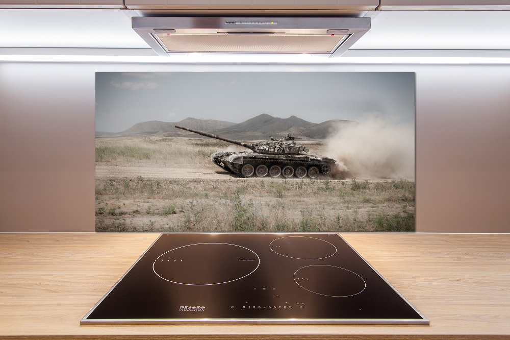 Cooker splashback Tank in the desert