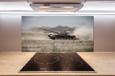 Cooker splashback Tank in the desert