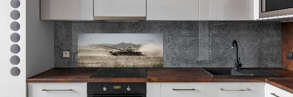 Cooker splashback Tank in the desert