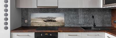 Cooker splashback Tank in the desert