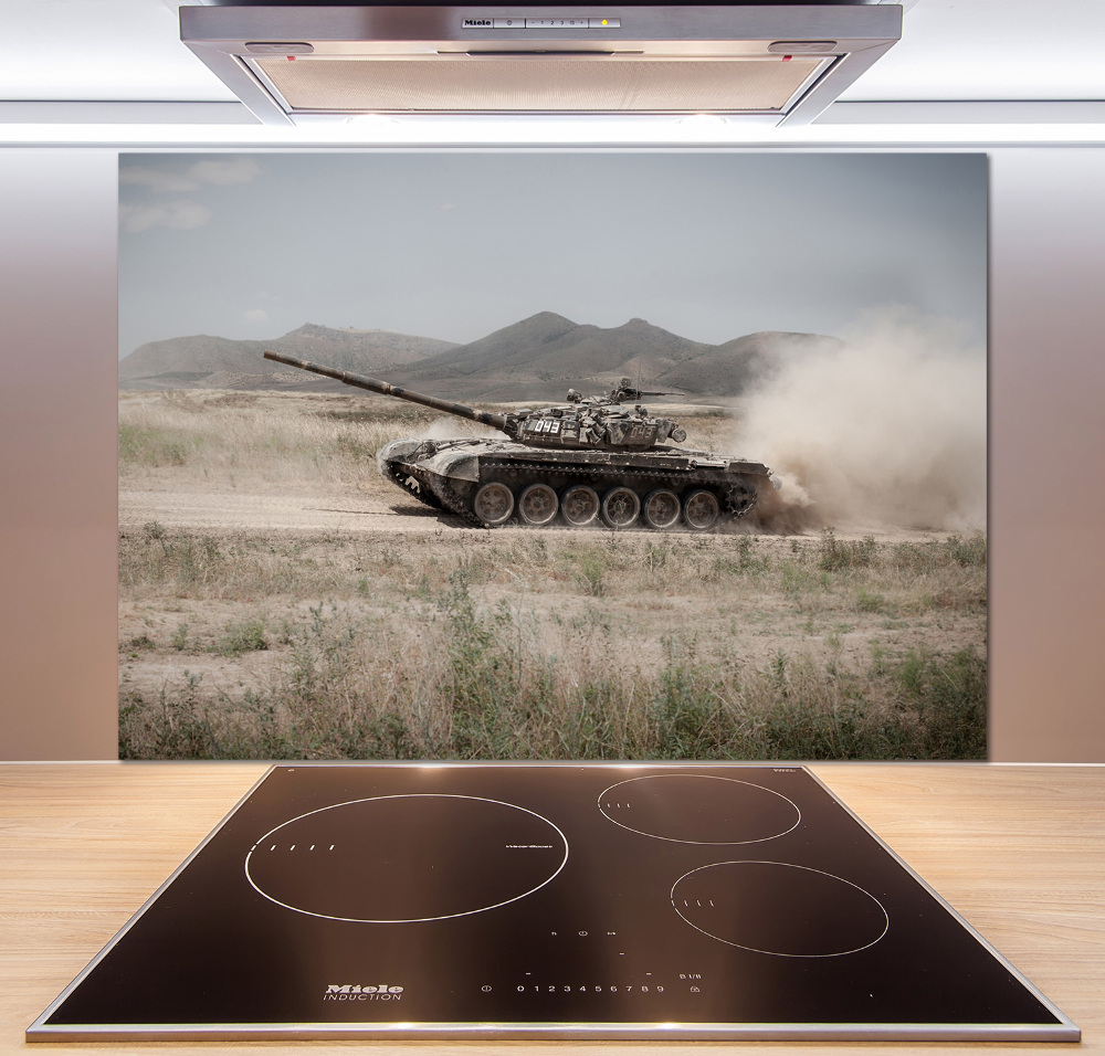 Cooker splashback Tank in the desert