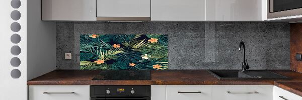 Kitchen splashback Tropical leaves