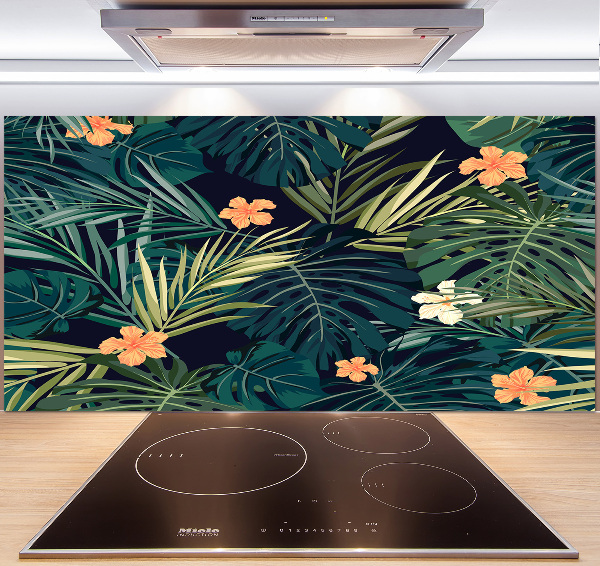 Kitchen splashback Tropical leaves