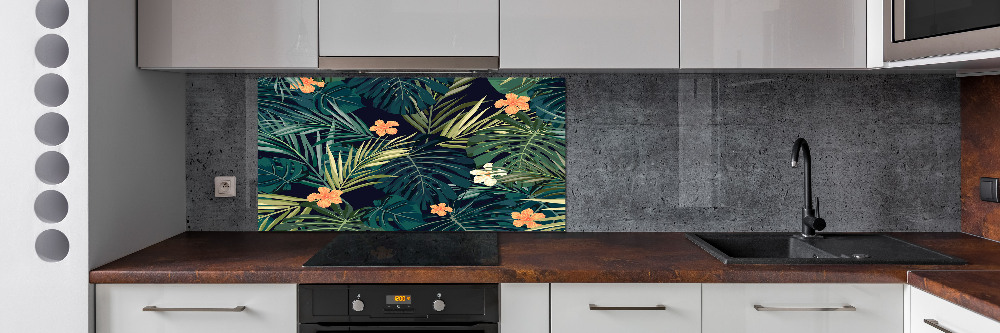 Kitchen splashback Tropical leaves