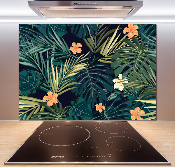 Kitchen splashback Tropical leaves