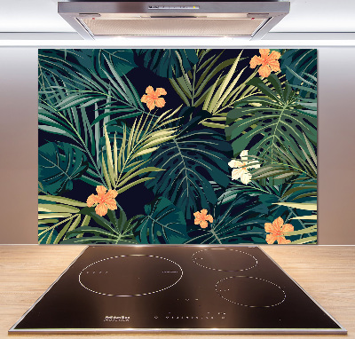 Kitchen splashback Tropical leaves