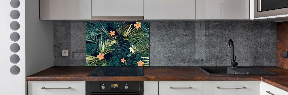 Kitchen splashback Tropical leaves