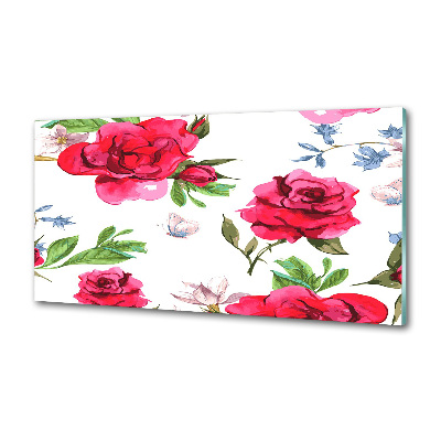 Kitchen splashback Red roses