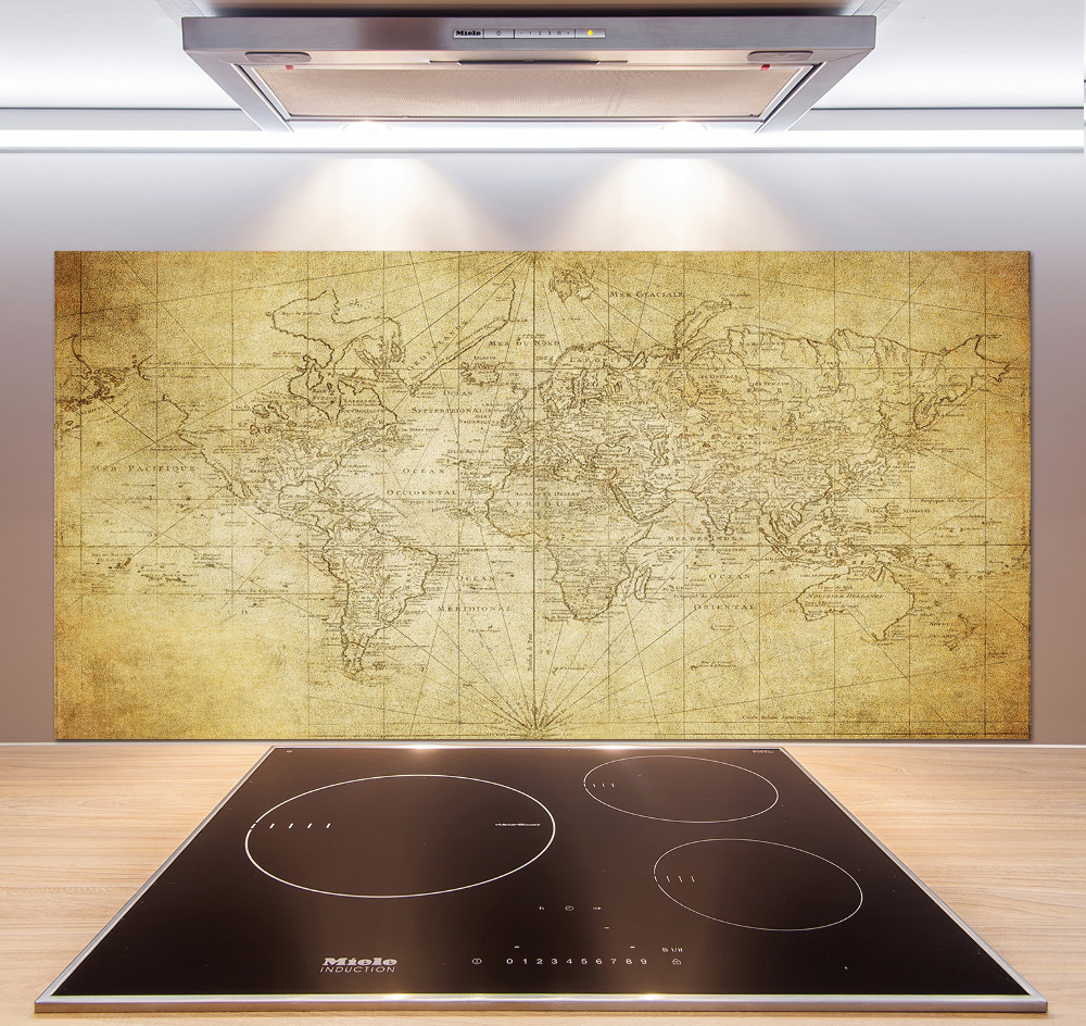 Cooker splashback Old map of the world