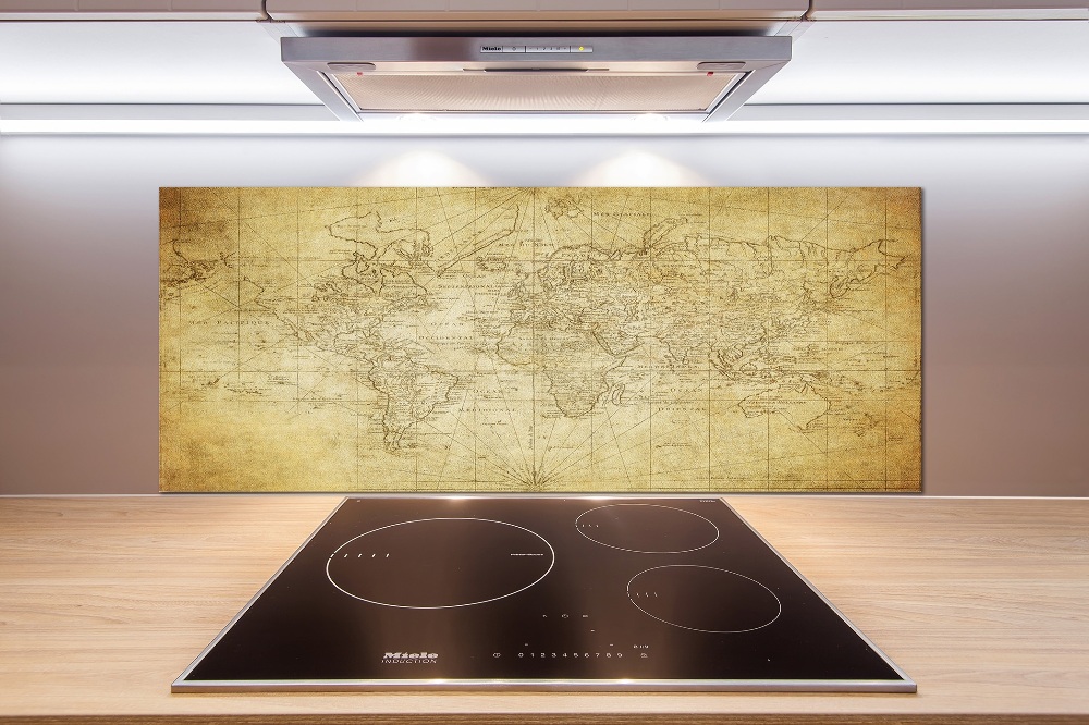 Cooker splashback Old map of the world