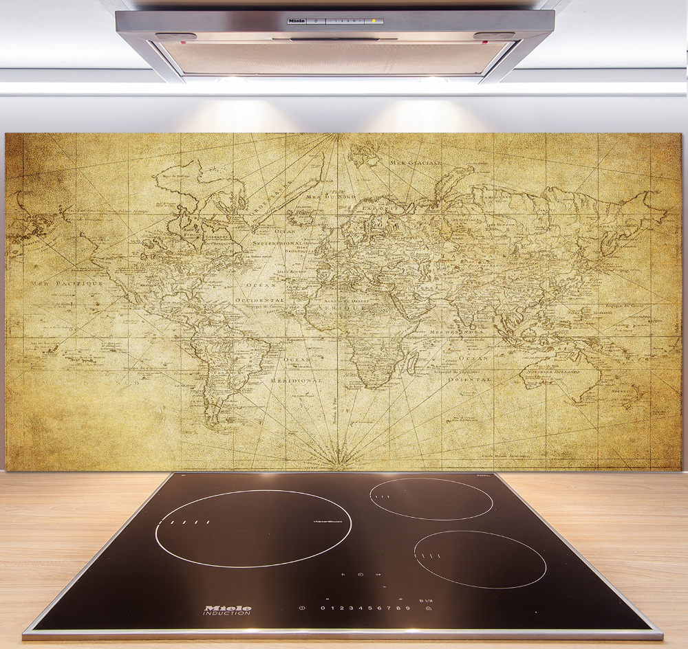 Cooker splashback Old map of the world