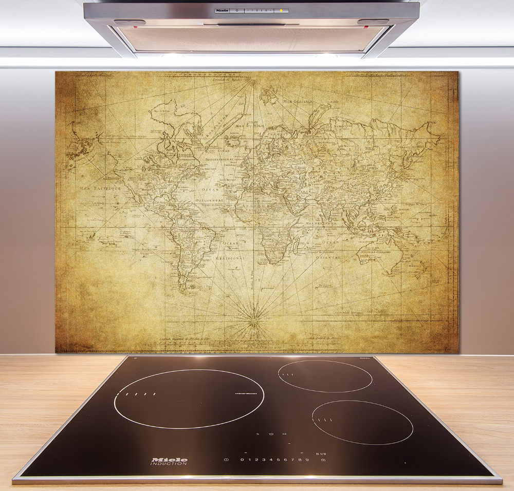 Cooker splashback Old map of the world