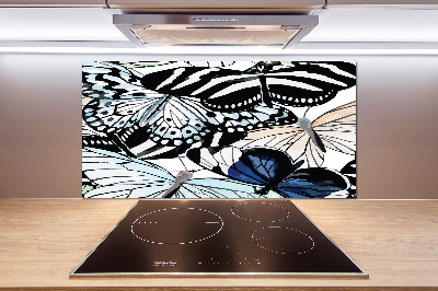 Kitchen splashback Butterflies and flowers