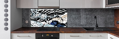 Kitchen splashback Butterflies and flowers