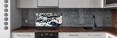 Kitchen splashback Butterflies and flowers