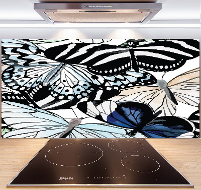 Kitchen splashback Butterflies and flowers