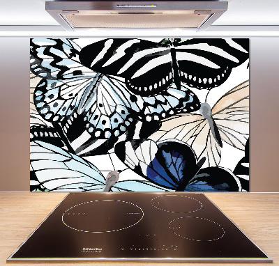 Kitchen splashback Butterflies and flowers