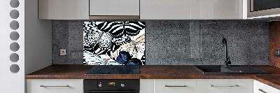 Kitchen splashback Butterflies and flowers