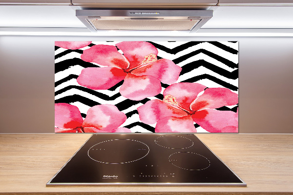 Kitchen splashback Hawaiian flowers