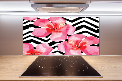 Kitchen splashback Hawaiian flowers