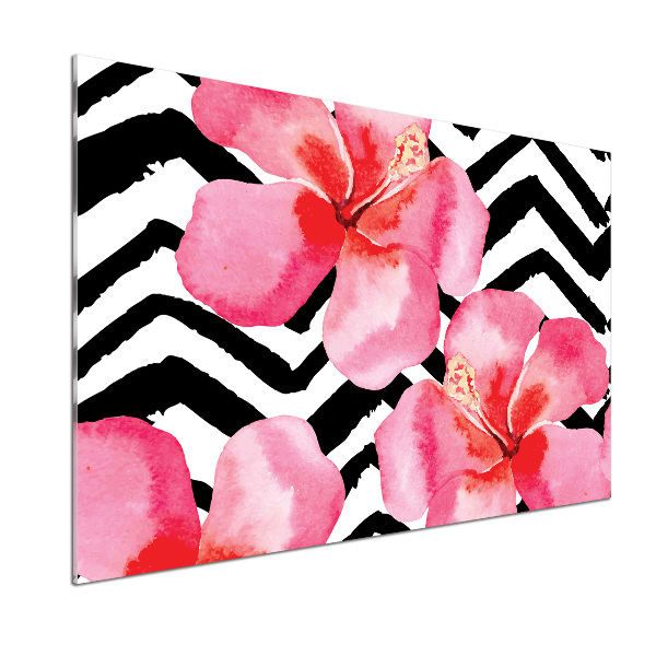 Kitchen splashback Hawaiian flowers