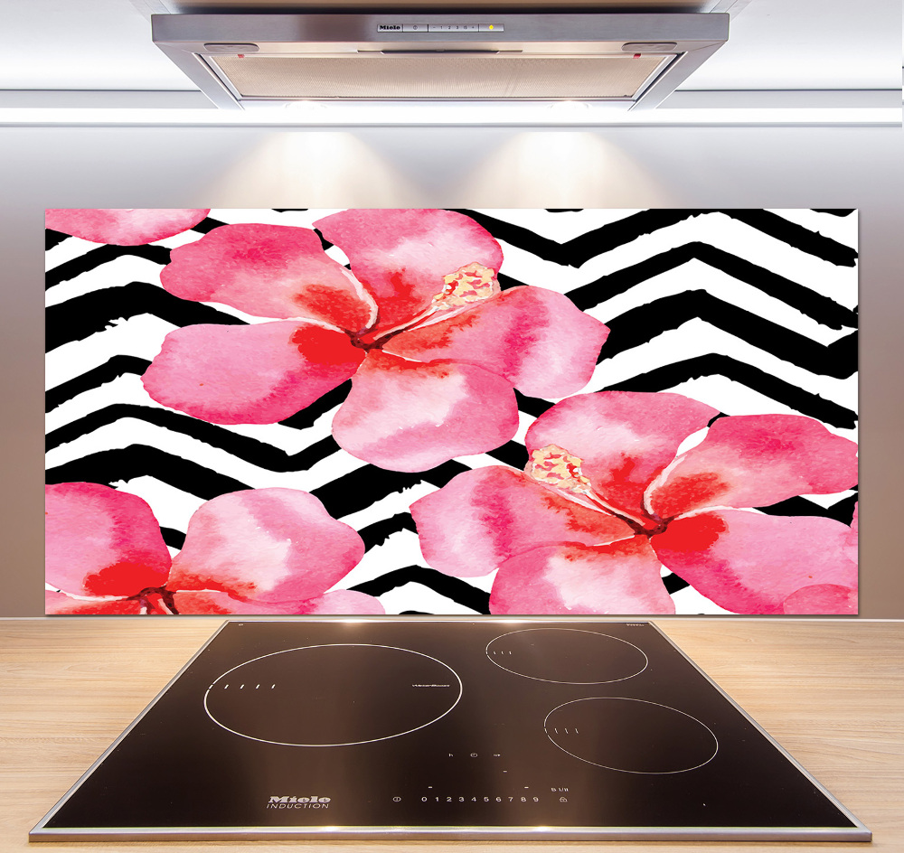 Kitchen splashback Hawaiian flowers